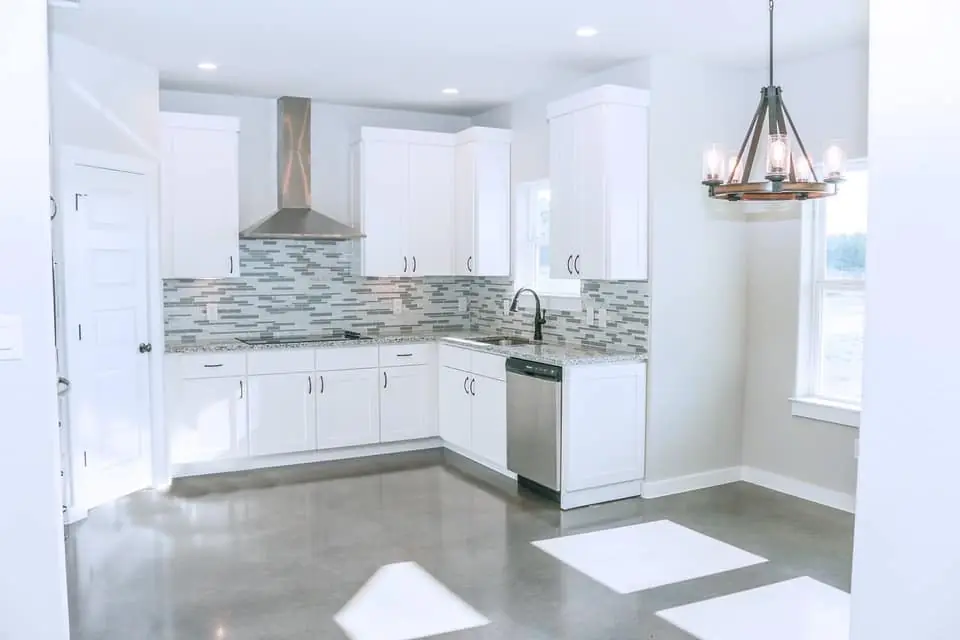 White kitchen and cabinet painting project by New Life Painting